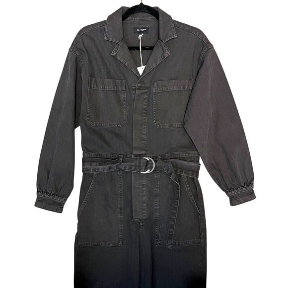 AG Adriano Goldschmied Ryleigh Utility Denim Jumpsuit Sulfur Black SM NWT $298 - Picture 6 of 13